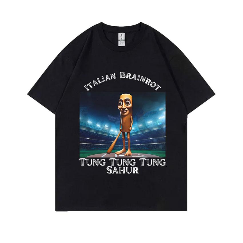 Hot Sale Italian Brainrot Funny Meme T Shirt Tralalero Tralala Tung Tung Tung Sahur Brr Brr Patapim Bombardiro Crocodilo T-shirt
