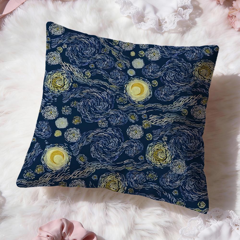 Starry Nebula Texture Cushion Cover Premium Comfort Reversible Pillow Cove Two in One Design for Any Room  Car Interior