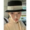 Formal Flat Felt Hat Wide Brim Fedoras Hats New Top Hat for Women  Dress Accessories