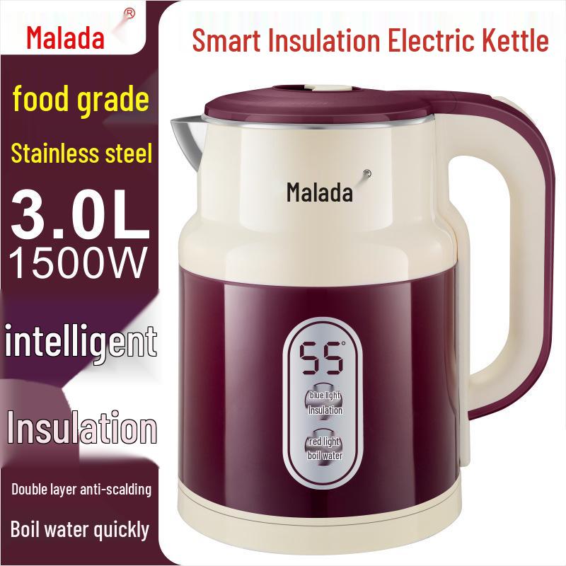 Электрический чайник Wanlida объемом 3 л из нержавеющей стали с изоляцией для домашнего использования