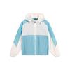 Li Ning Sports Lifestyle Series Color Block Loose Fit Hooded Windbreaker Women Outerwear Light-Lake-Blue Cream AFDT434-3