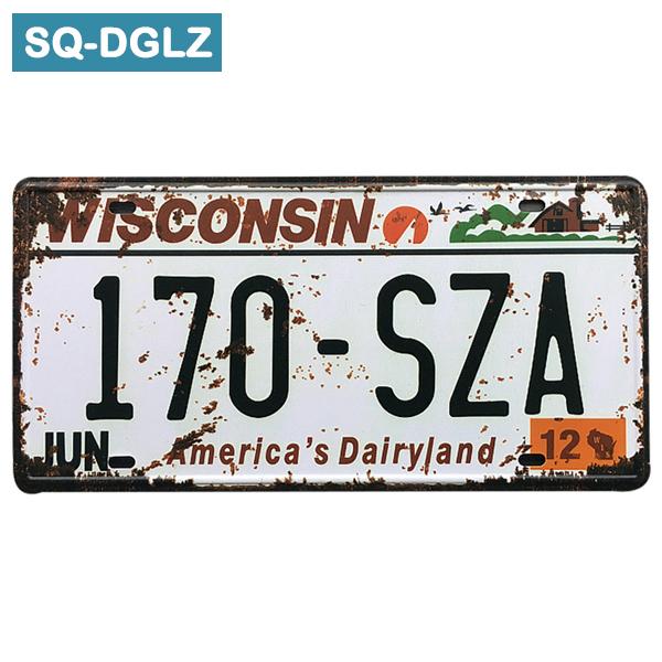 [SQ-DGLZ] Новая мода автомобильный номерной знак магазин бар украшения стены жестяная вывеска винтажная металлическая вывеска домашний декор живопись таблички плакат