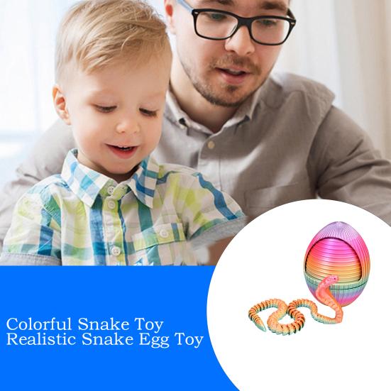 1 набор 3D-печатных фигурок в виде яйца змеи с подвижными суставами, игрушка-фиджет в виде вращающегося яйца змеи с шарнирной змеей внутри, украшение