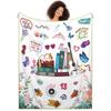 Music Fan Pattern digital-printed polyester Bedroom velvet flannel cover blanket Fleece soft sofa cover blankets for beds
