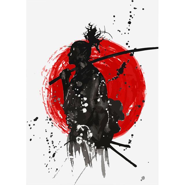 Рамка из цельного дерева, японский самурай, картина маслом на холсте, гейша, настенный художественный постер и принты, картина самурая для декора гостиной