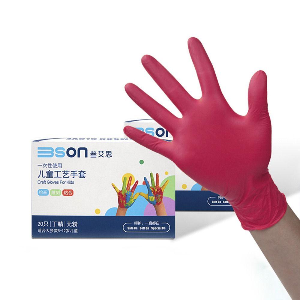 10 пар защитных детских рабочих перчаток, нитриловые защитные перчатки для детей 5–12 лет