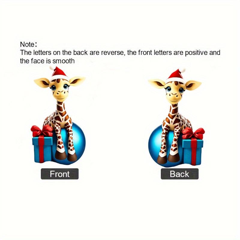 1 симпатичная подвеска в виде елки с изображением мультяшного жирафа, 2D-плоское акриловое художественное украшение, украшение для зеркала заднего вида автомобиля, подходит для наполнения носков