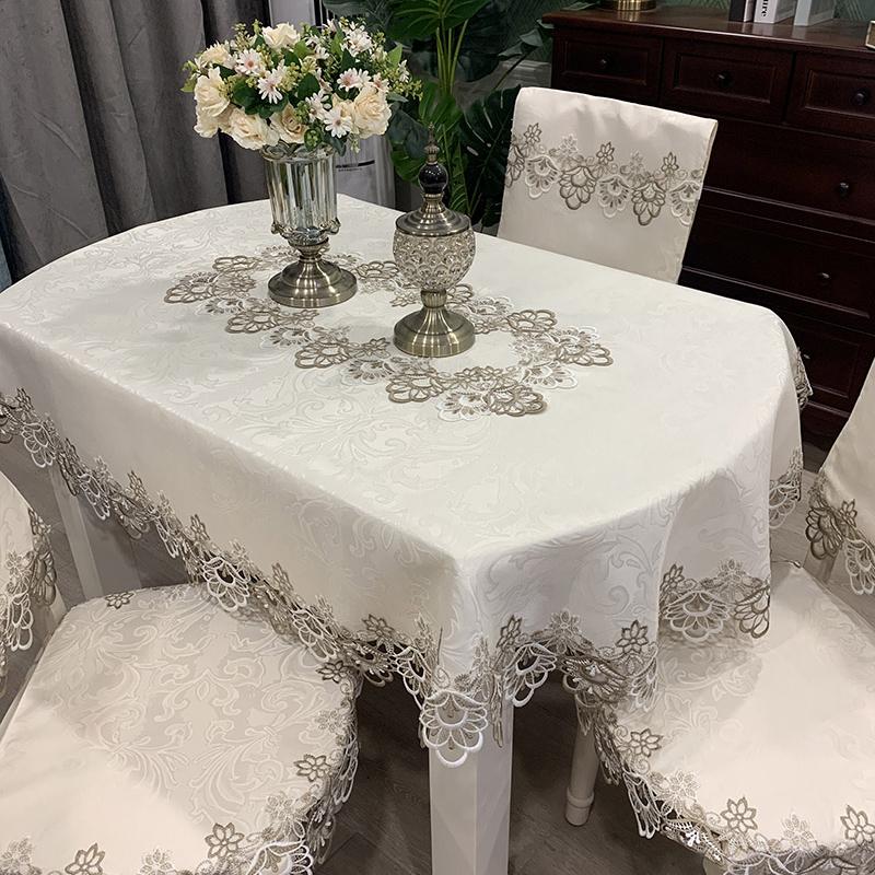 Oval Table Cloth Embroidered Fold Tea Table Europe Dining Table Cover Tablecloth Table Splicing Lace Art Dust Cover Chair Cover