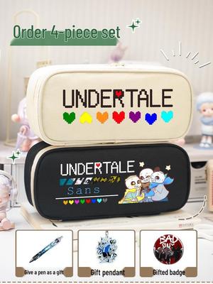 Undertale Underfell Периферия Мужской Пенал-Коробка Большой Вместимости Череп Пиксельный