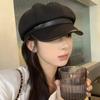 Премиум кепка весна и осень женская японская черная повседневная ретро-берет художника с изображением лица маленькая восьмиугольная шляпа с облаком
