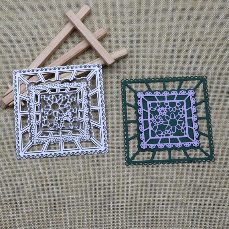 Square Metal Cutting Dies Flower Stencil Template for Scrapbooking Paper Craft Gift Decor Die Cut