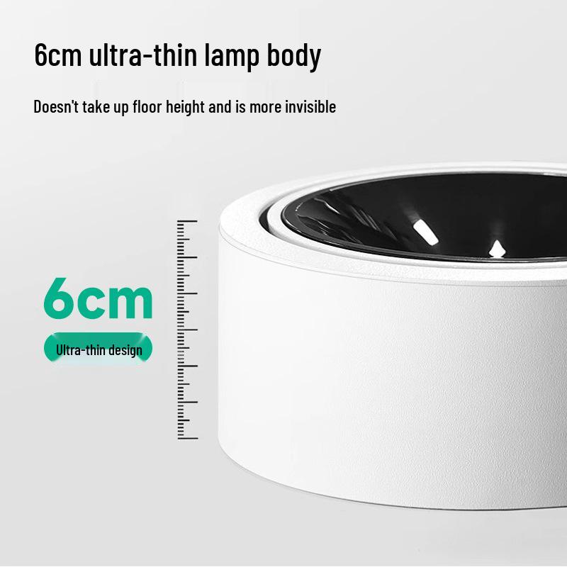 Ultra-Thin Adjustable Angle Anti-Glare Bullseye Spotlight for Living Room Ceiling