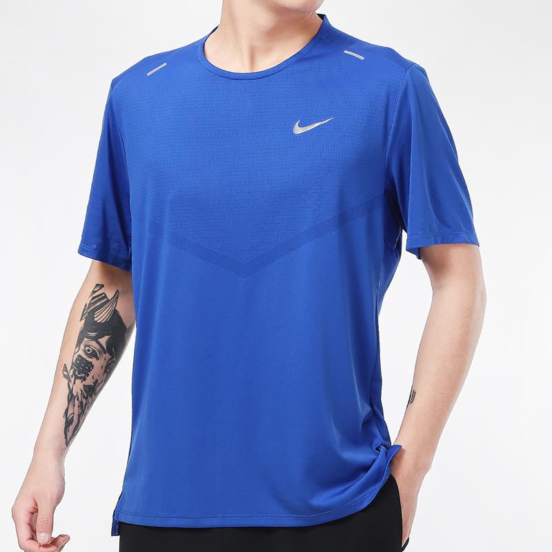 Nike Мужская футболка для бега Dri Fit Синяя CZ9185-481