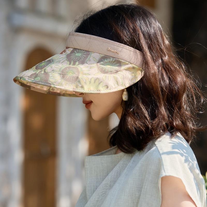 Temperament Design Sense Big Eaves Hairpin Empty Top Sun Hat Outdoor Travel Anti Uv Face Small Sun Hat