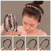 Повязка на голову с кристаллами и стразами, пластиковая повязка для волос с жемчугом, нескользящая ретро-повязка в стиле ретро
