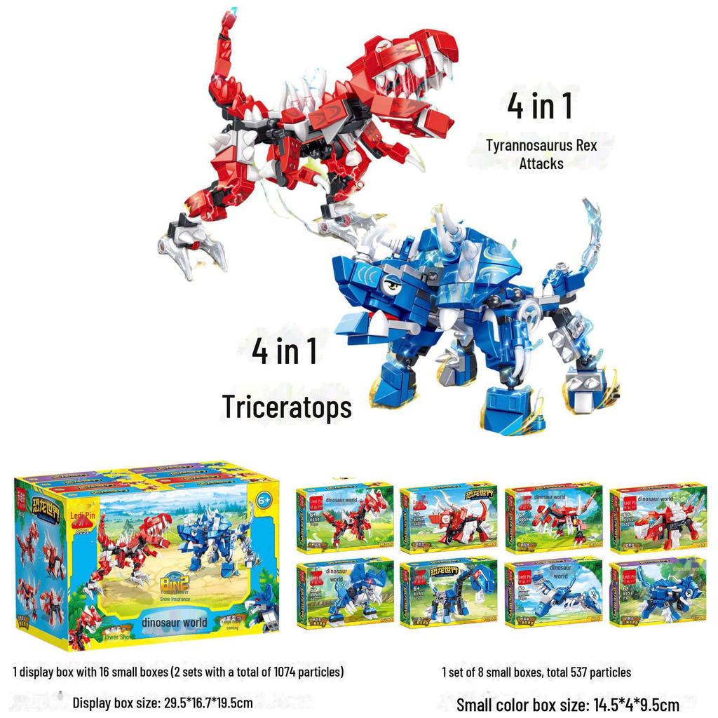 8-in-1 Firefighting Robot Toy Compatible with Lego: Small Particle Assembly for Kids, Educational and Transformable