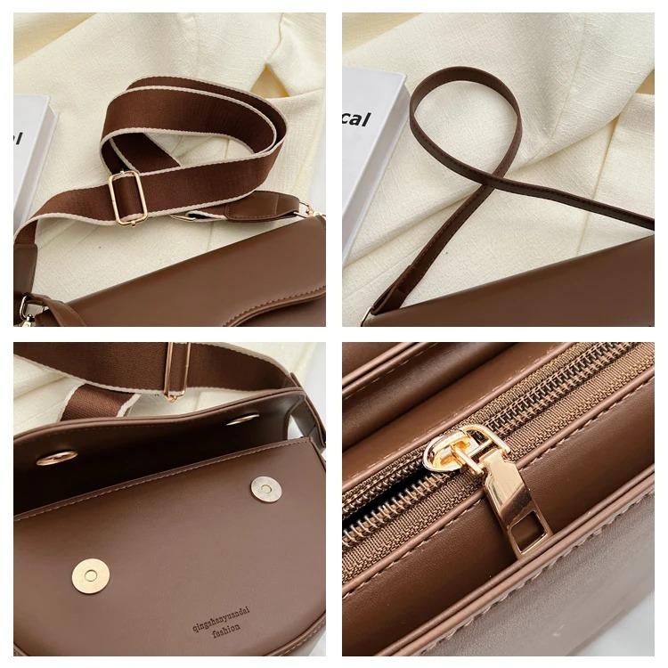 Small Leather Saddle Armpit Bags for Women Chain Shoulder Crossbody Bag Ladies Vintage Underarm Handbags Bolsa