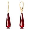 By Amber Teardrop Red Amber Jewelry Box Silver925 Gold Plated Lever Back Elegant Jewelry Quality Warranty Included [Amber Mazukna] Earrings, Shape,