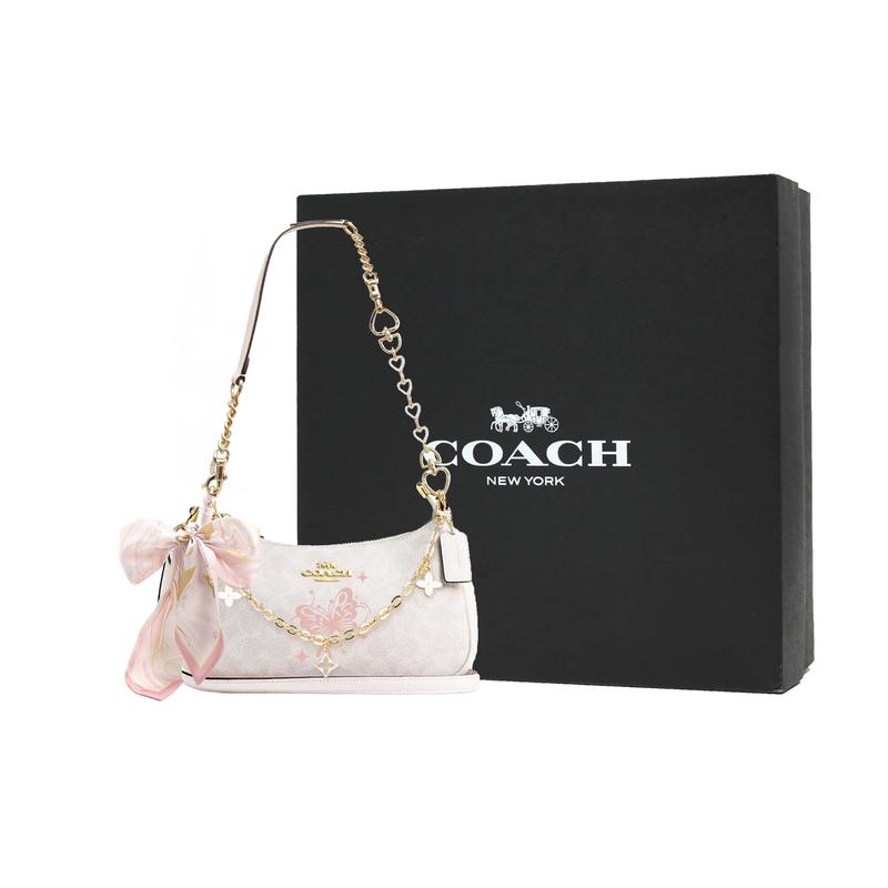 Coach Сумка на плечо [Индивидуальная сумка] Бренд Teri 25 микро-лейбл съемный ремешок бант шелковый шарф удлинительная цепочка с принтом Фэн Жусун Базовый стиль
