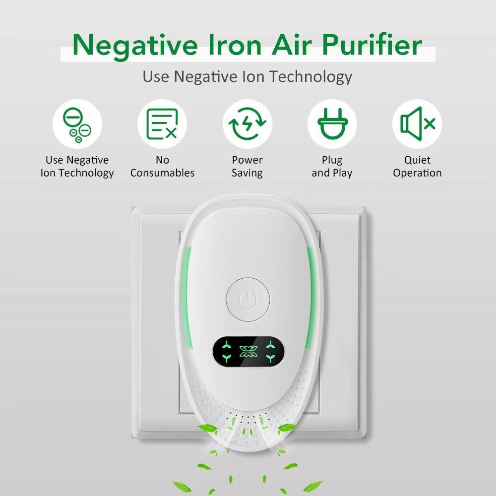 US UK EU Plug Air Purifier Portable Negative Ion Generator Plug-In Air Purifier Living Room