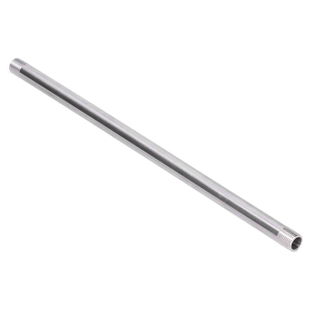 304 Stainless Steel Threaded Pipe 30cm Length Water Pipe Joint  Hose Fitting Replacement