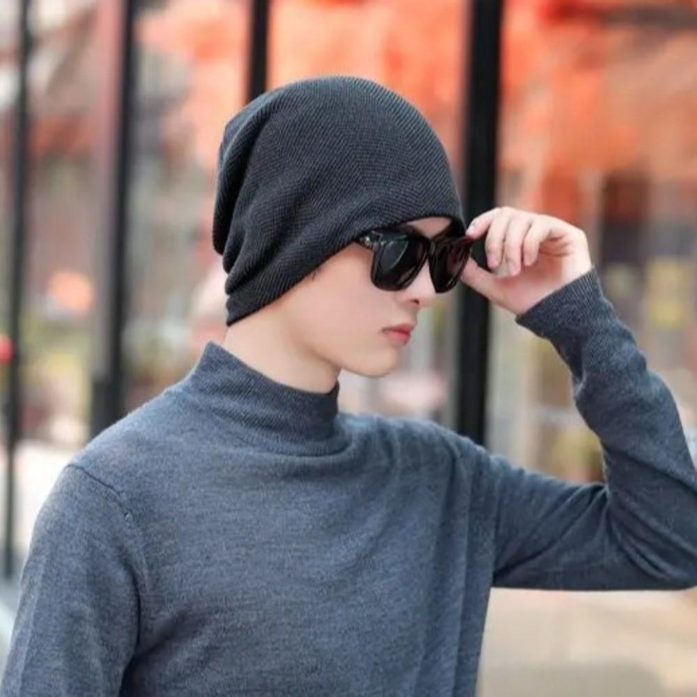 Simple Style Knitted Beanie Unisex Ski Beanie Hats Simple Thick Knitted Hat Outdoor Sports