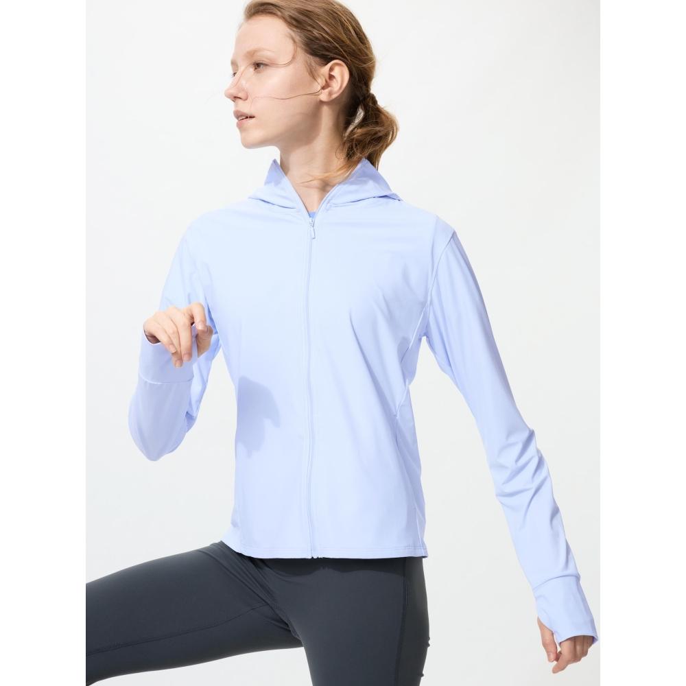 Uniqlo Япония Ультраэластичная Худи на молнии Air Rhythm с защитой от УФ-лучей