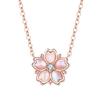 Sakura Necklace for Pink Gold 925 Hypoallergenic To Present for Her Single Zirconia [gulamu Jewelry] Women, Seashell, Finish, Silver, Metals, Women,