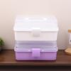 3 Layers Large Capacity Storage Box With Handle Foldable Plastic Portable Makeup Hairpin Organizer Nail Art Jewelry Box