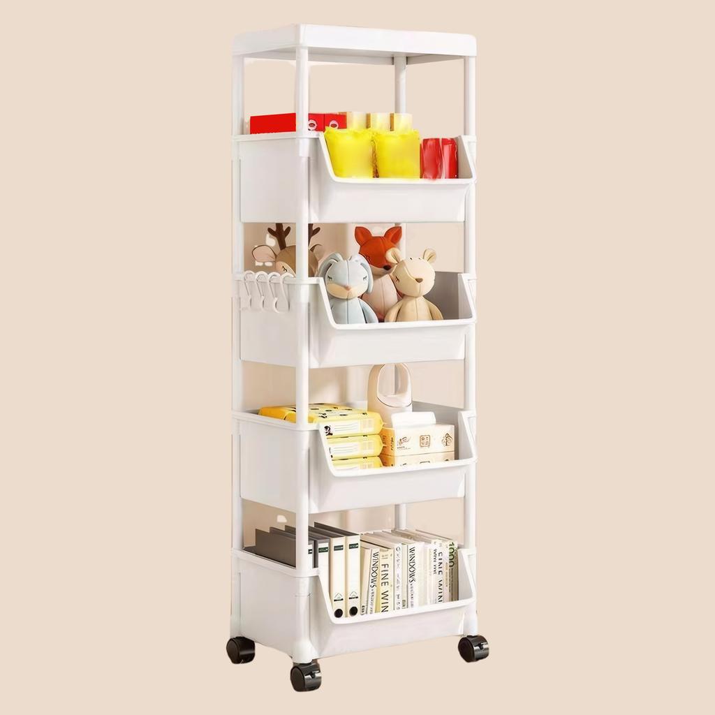 Тележка Книжная полка Кухонный стеллаж для хранения Кухонный уголок Узкий щелевой шкаф для хранения Ванная комната Гостиная Домашний органайзер