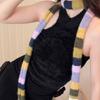 Rainbow Color Long Narrow Scarves Harajuku Style Stripe Shawl Y2K Striped Scarf  Streetwear