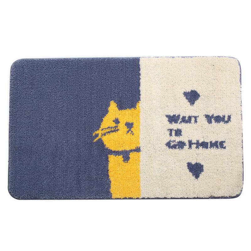 Cartoon cute pet bathroom floor mat carpet household door-to-door door door mat bathroom non-slip mat water-absorbing quick-drying foot mat