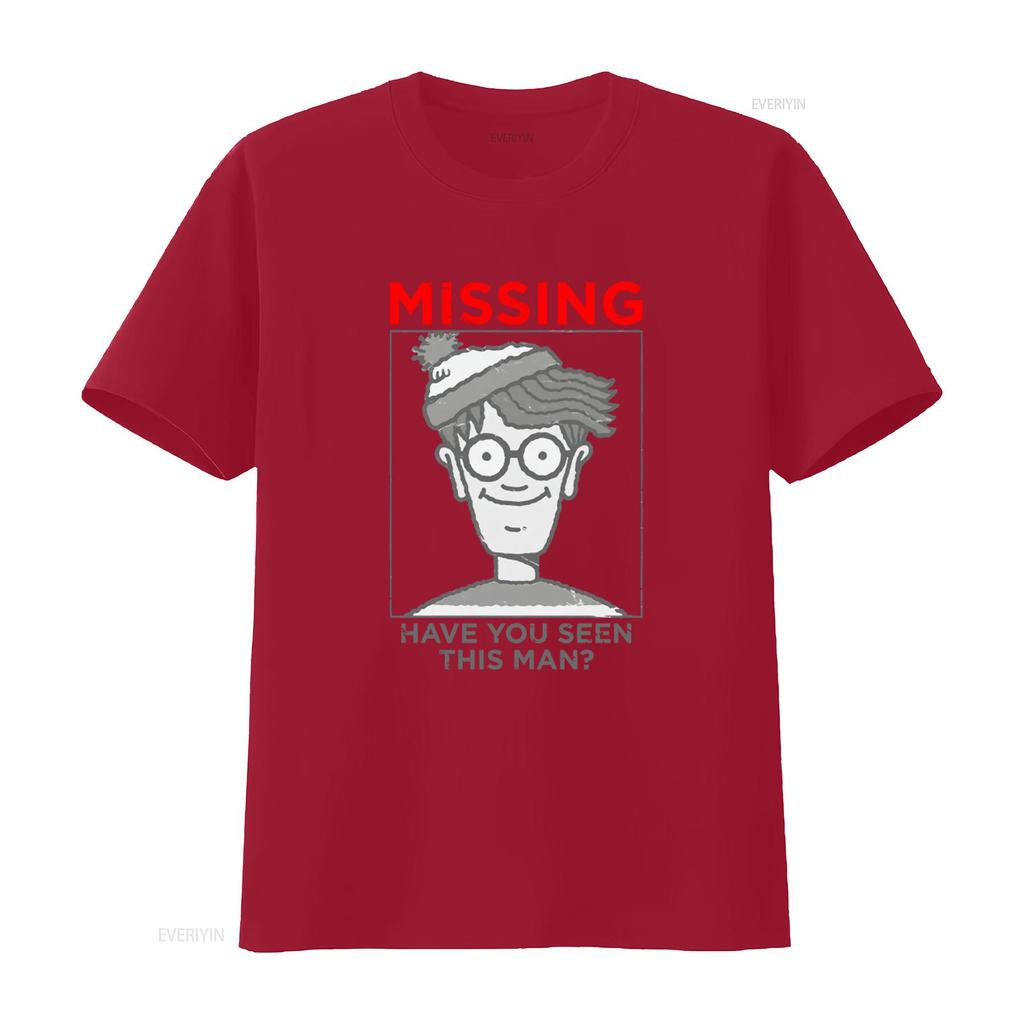 Wheres Waldo Missing Licensed Adult T Shirt Fun Nostalgic Design vintage Washed Unisex graphic Casual fashion Breathable Soft