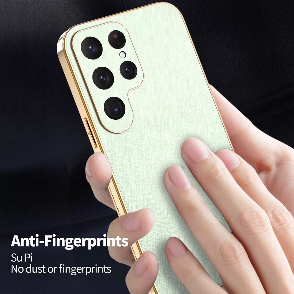 Роскошный бамбуковый кожаный чехол для телефона Samsung Galaxy S25 S24 S23 S22 S21 FE Note20 Plus Ultra ультратонкая гальванизированная силиконовая накладка