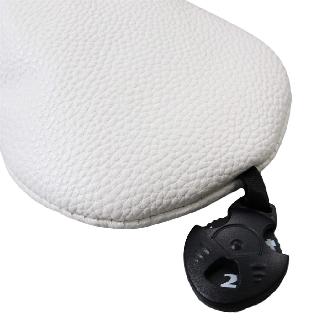 HELLO NRC Golf Headcover Driver Fairway Premium Waterproof PU Simple Design 3-Piece Set & Wood, White, Leather, 460cc,