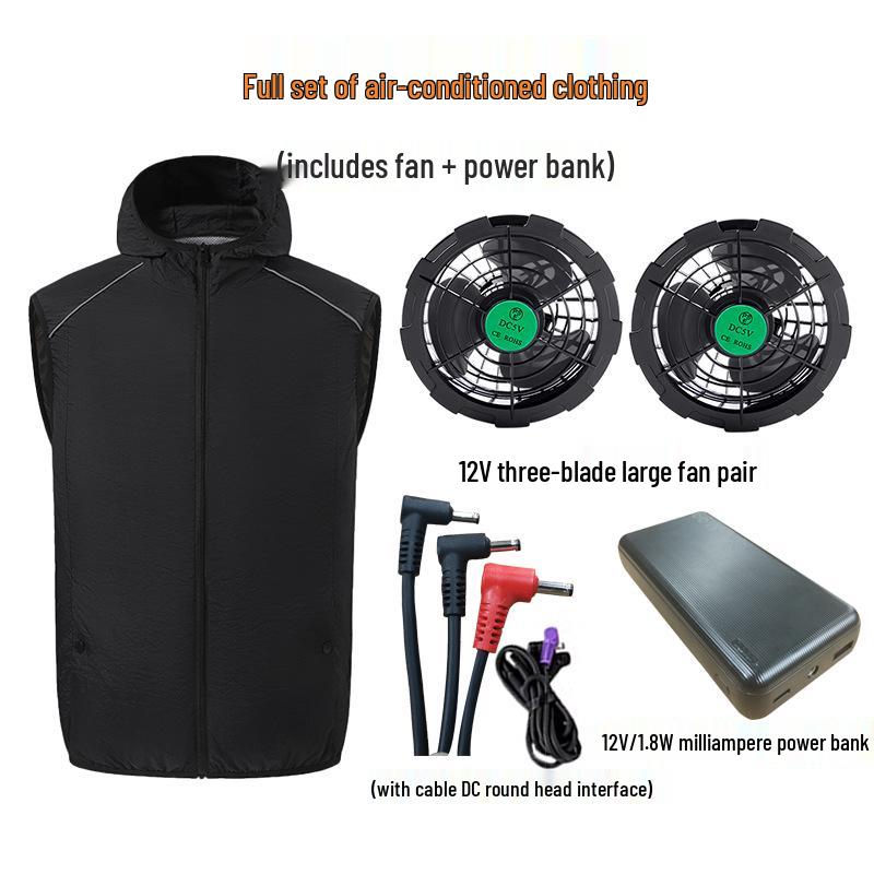Men's Cross-Border Cooling Fan Vest - Summer Sun Protection Workwear