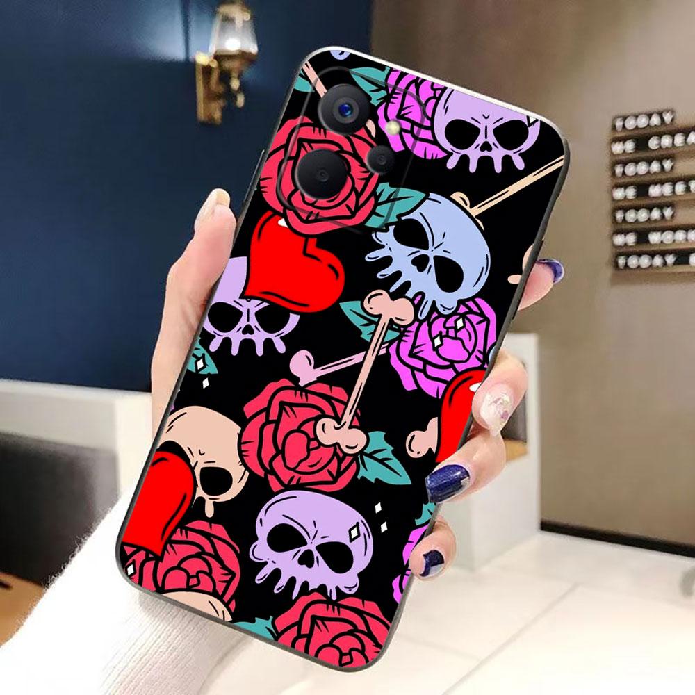 Чехол для телефона с рисунком Цветок Черепа Мексика Для OPPO Realme 5 15 15T 14 13 12 11 10 9 9I 8 8I 7 7I 6 Pro Plus TPU Чехол Funda Оболочка Крышка