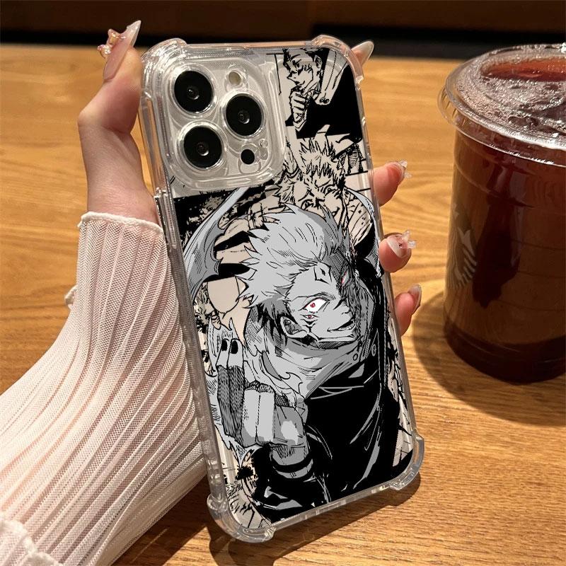 Чехол для телефона Jujutsus Anime Kaisens Прозрачный Для iPhone 17 16 14 15 11 12 13 Pro Max 16 E Plus 17 Air Мягкий Ударопрочный Противоударный Чехол