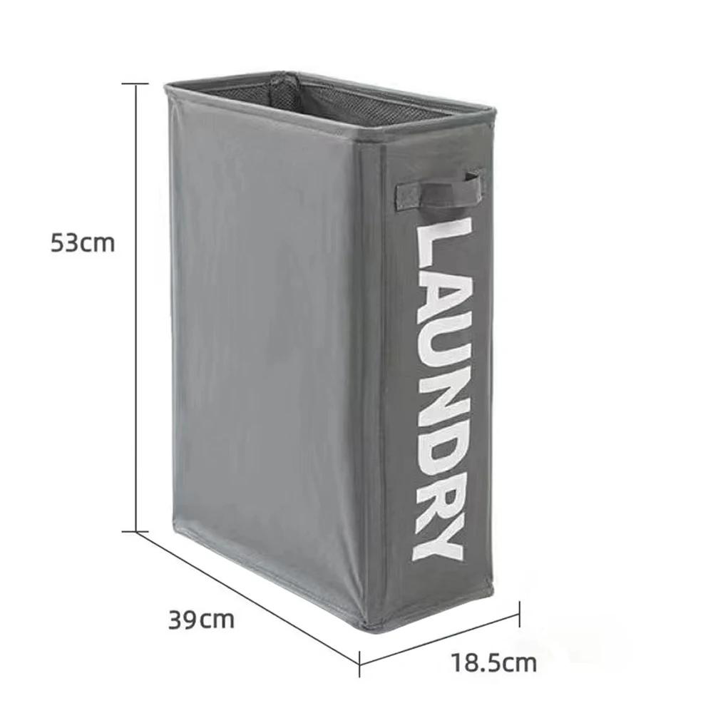 Foldable Slim Laundry Basket with Wheels Laundry Hamper with Handle Dirty Clothes Organiser Yoga Mat Equipment Storage Basket