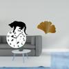 Бесшумные настенные часы для кошек с тихим ходом и декором из кованого железа в виде листьев гинкго для гостиной