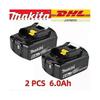 (6,0 Ач 2 шт.) 100% Аккумулятор Makita 6 Ач 18 В Makita Bl1830b Bl1850b Bl1850 Bl1840 Bl1860 Bl1815 Замена Литий-ионного аккумулятора-fj