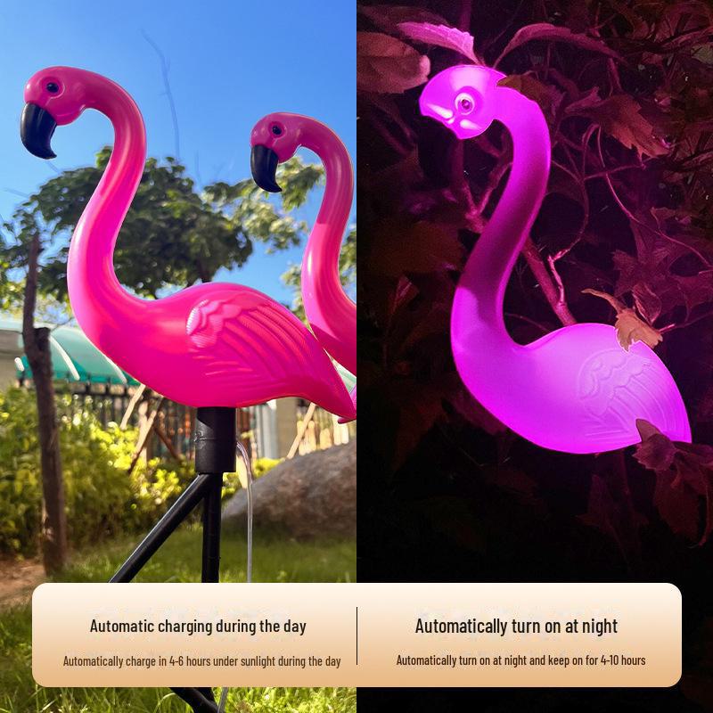 Уличный солнечный светильник Flamingo для газона: Водонепроницаемый декор для сада виллы