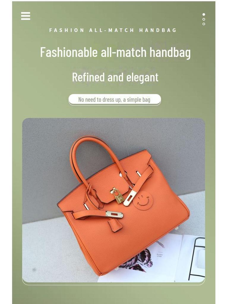 Женская сумка большой вместимости из коровьей кожи с узором личи 2025 года