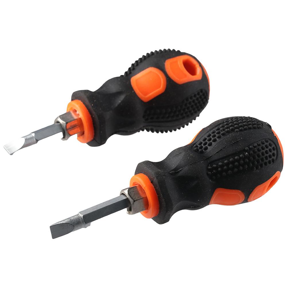 Short Handle Phillips Screwdriver Bits Tools 2 in 1 Ratchet Slotted Screwdriver Telescopic