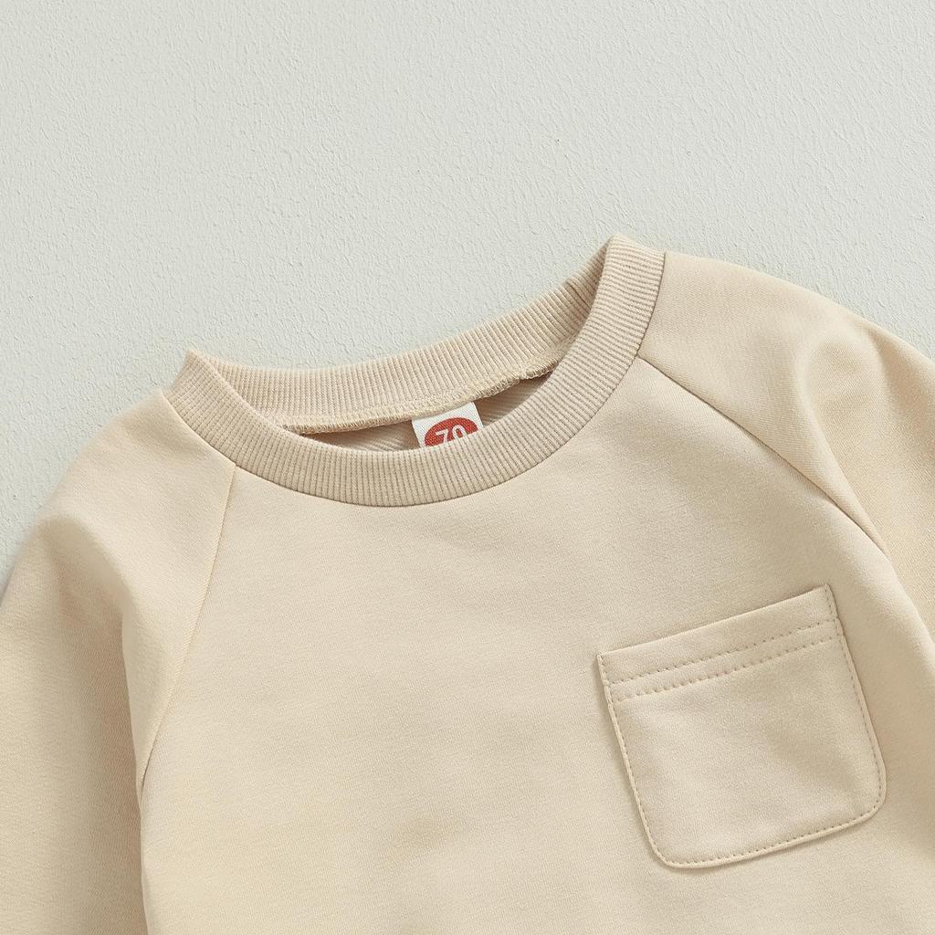 Baby Boys Pants Set, 6M 12M 18M 24M 3Y Long Sleeve Crew Neck Sweatshirt with Elastic Waist Sweatpants Infant Clothes