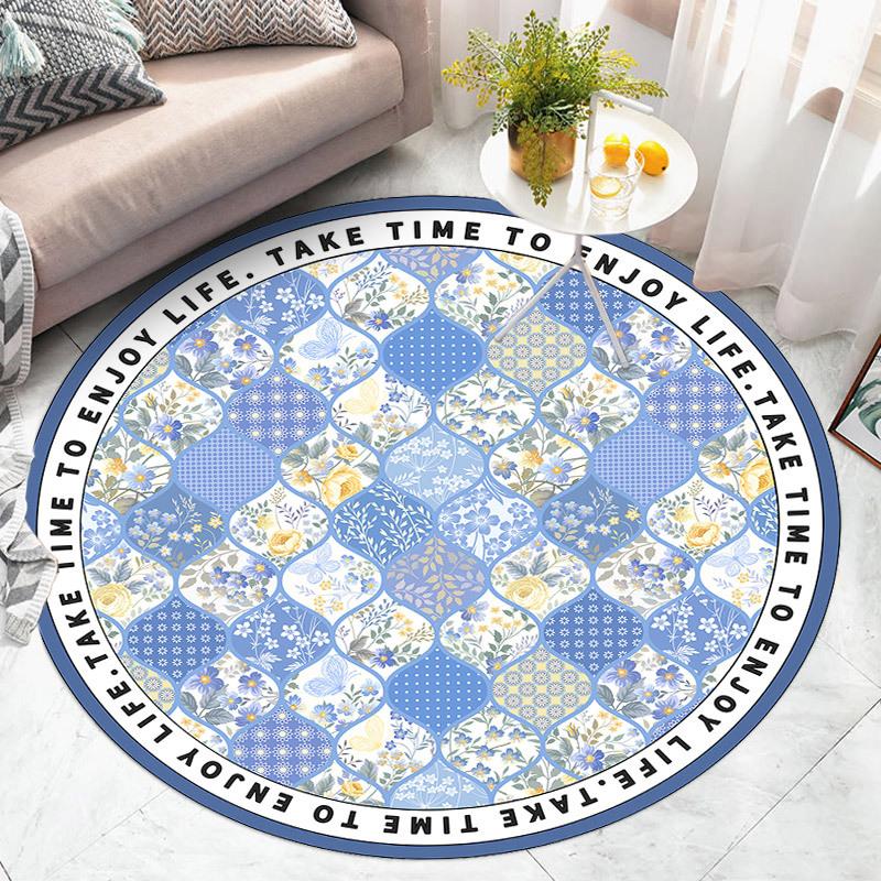 Круглый ковер Домашнее украшениеКоврик для стулаМягкие ковры для гостинойНескользящий коверКоврик для спальни