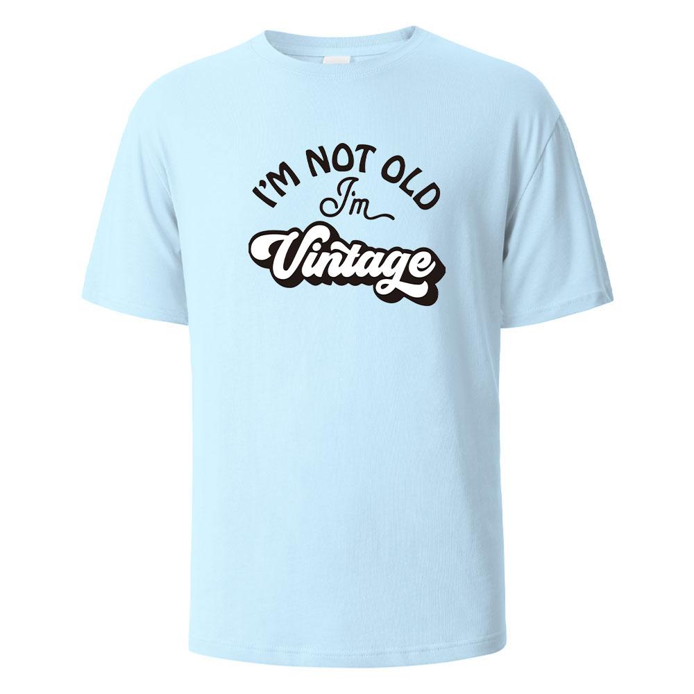 Футболка с принтом «Я не старый», хлопковая, летняя, для мужчин и женщин, 100% хлопок, с круглым вырезом, свободного покроя, с короткими рукавами