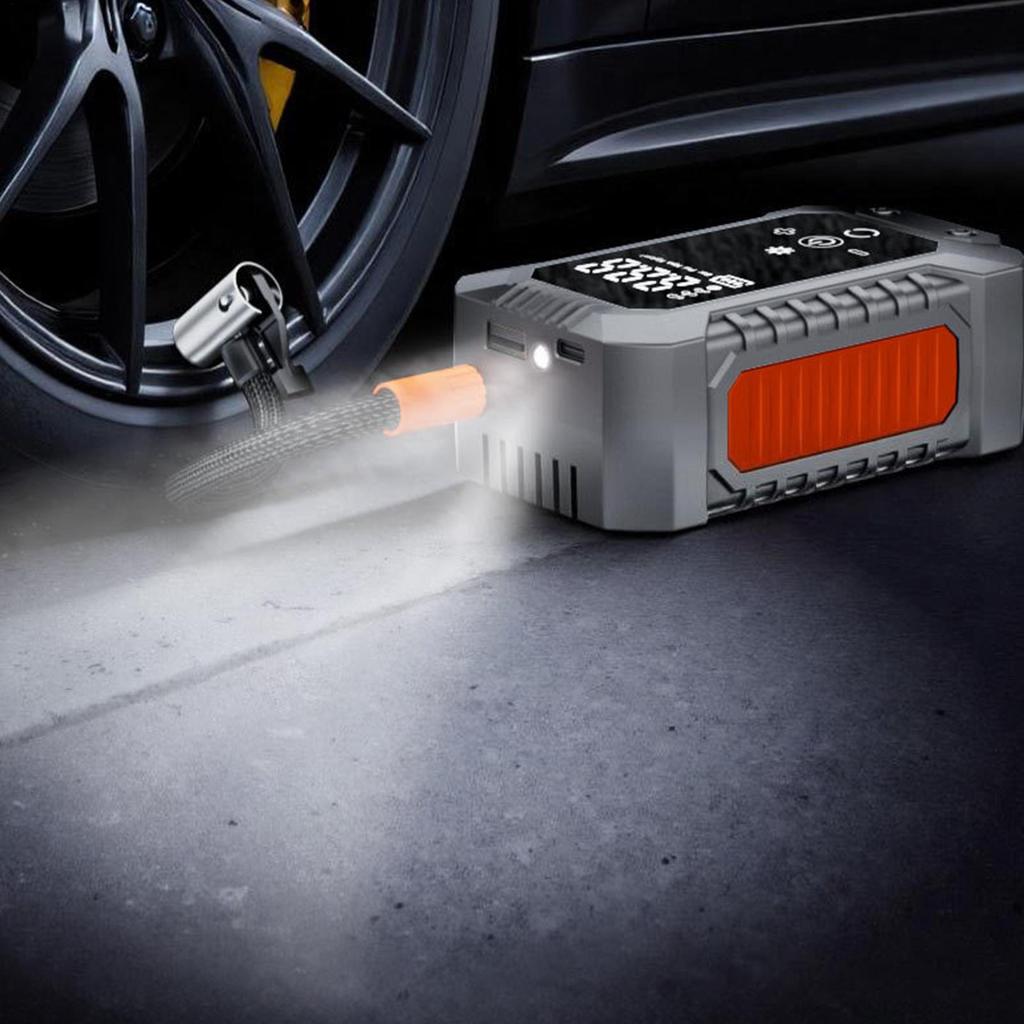 Воздушный насос для автомобильных шин с цифровым манометром и светодиодными фонарями Автомобильный шинный насос Портативный воздушный компрессор для велосипеда Седана Внедорожника