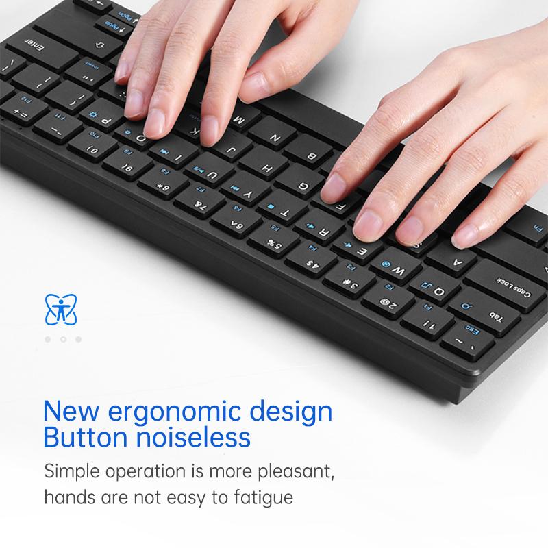 Беспроводная клавиатура и мышь 2,4 г, портативная клавиатура на расстоянии 10 м с беспроводным USB-приемником