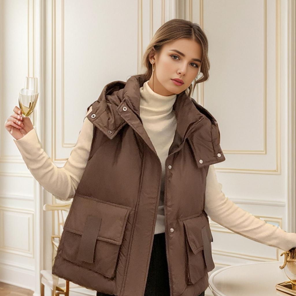 Womens Vests Fall Fashion Jackets Puffy Outfits Trendy Sleeveless Coats Outerwear Winter Clothes